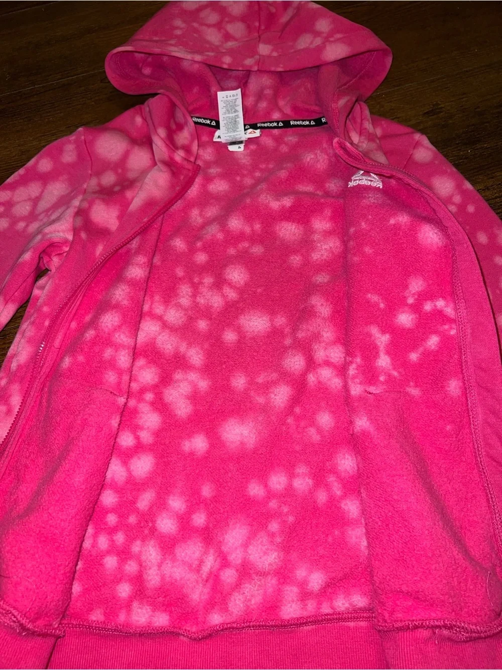 Reebok Active Pink Tie Dye Hoodie & Sweatpants Matching Set Kids Size M/L